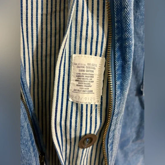 Vintage 1980’s Denim OSFA Zippered Poncho made in USA - Picture 3 of 12